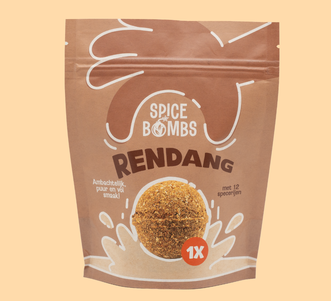 Rendang Bomb verpakking — Indonesische kruidenbom voor authentieke rendang met kokosmelk